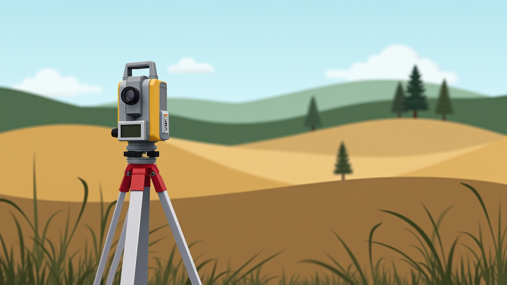 GNSS surveying equipment set up in a field for land measurement purposes